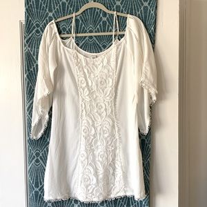Off the shoulder white LSpace mini dress
